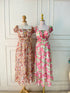 Spring Floral Square Neck Long Maxi Dress